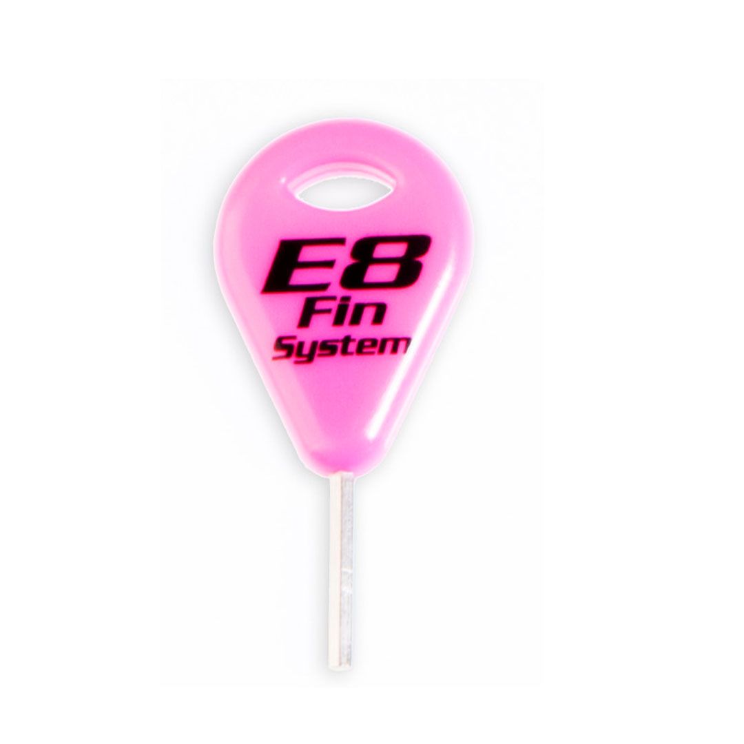 llave para quillas de surf de la marca e8 fin system color rosa